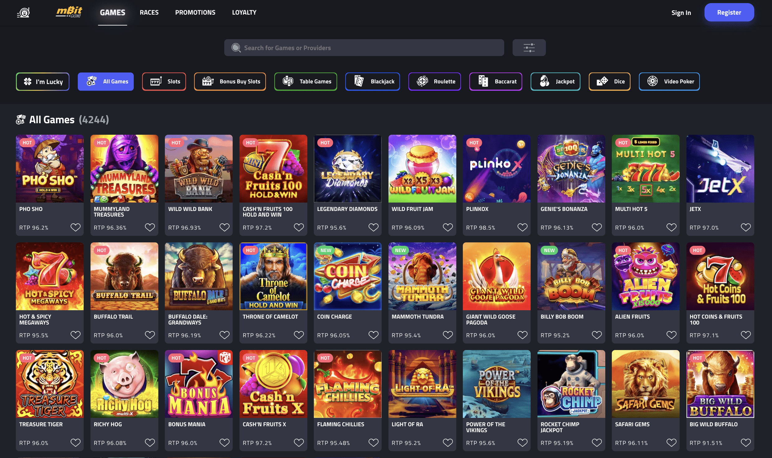 mbit casino slots