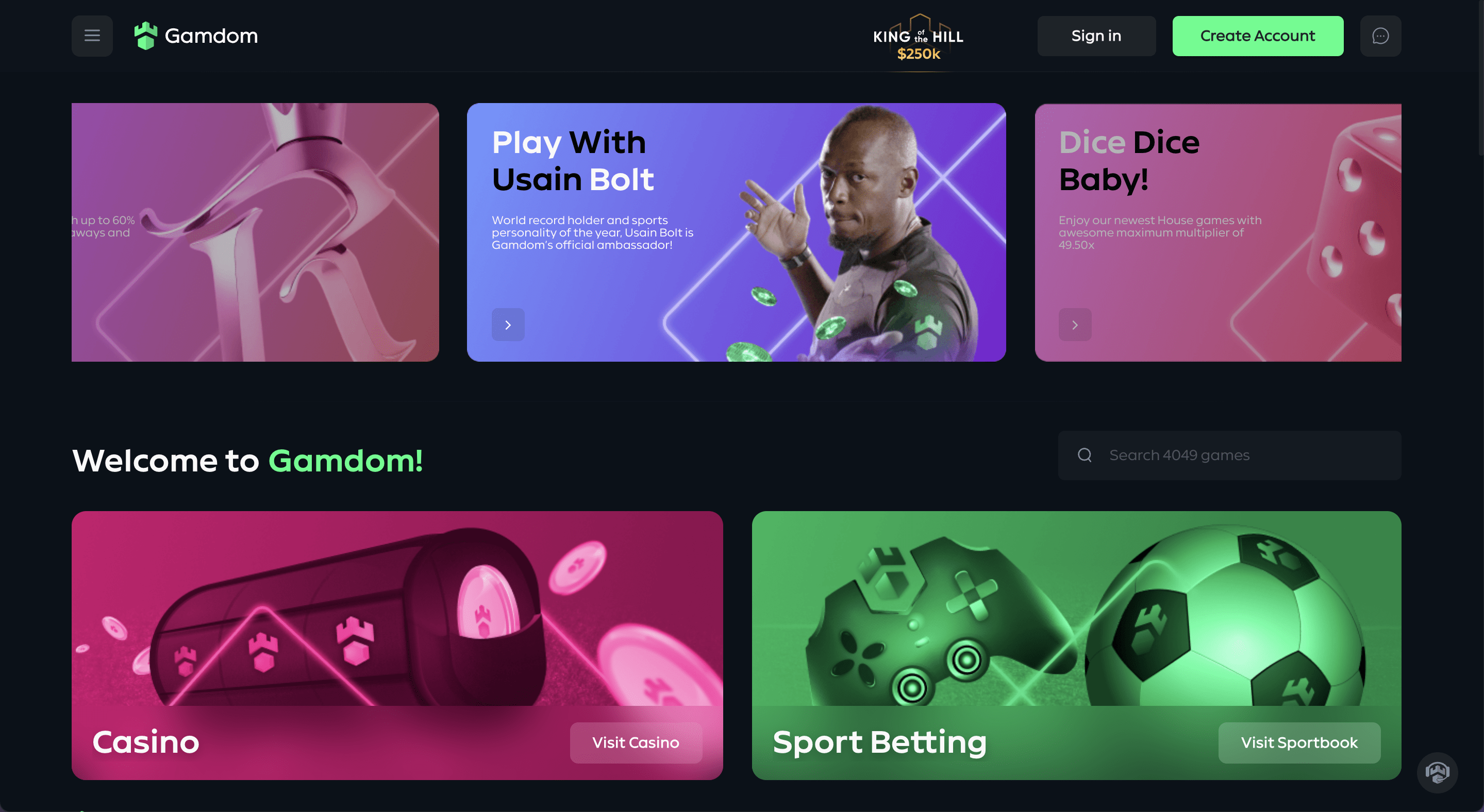 Gamdom Casino Website