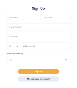 Sign In Up on Punt Casino