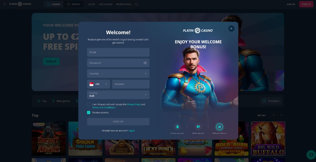 How To Sign Up on Platin Casino