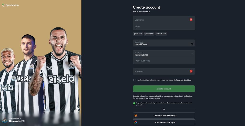 How To Sign Up on Sportsbet.io