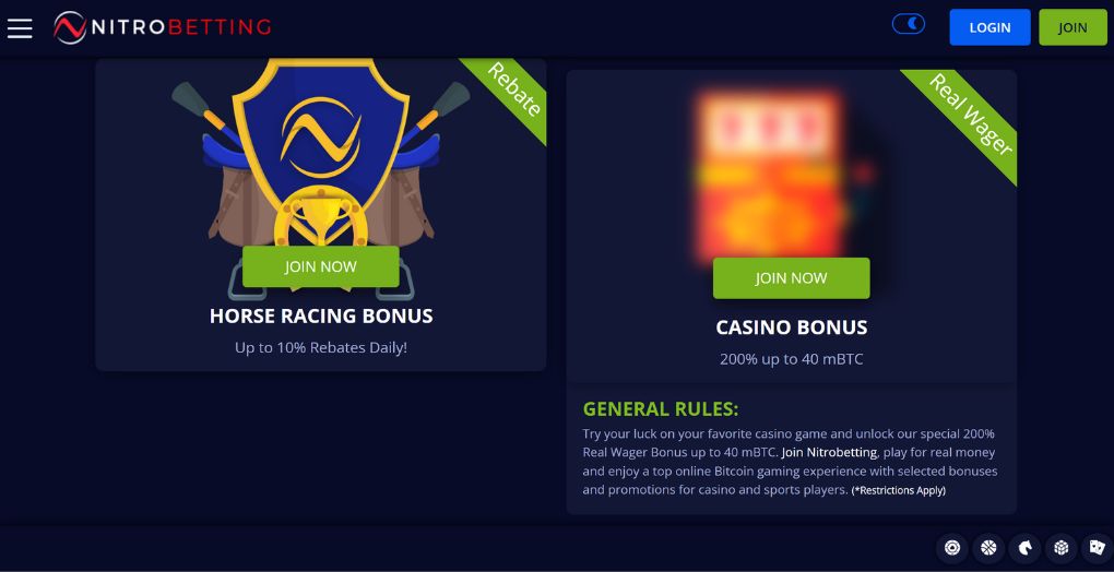 Nitrobetting Casino Welcome Bonus
