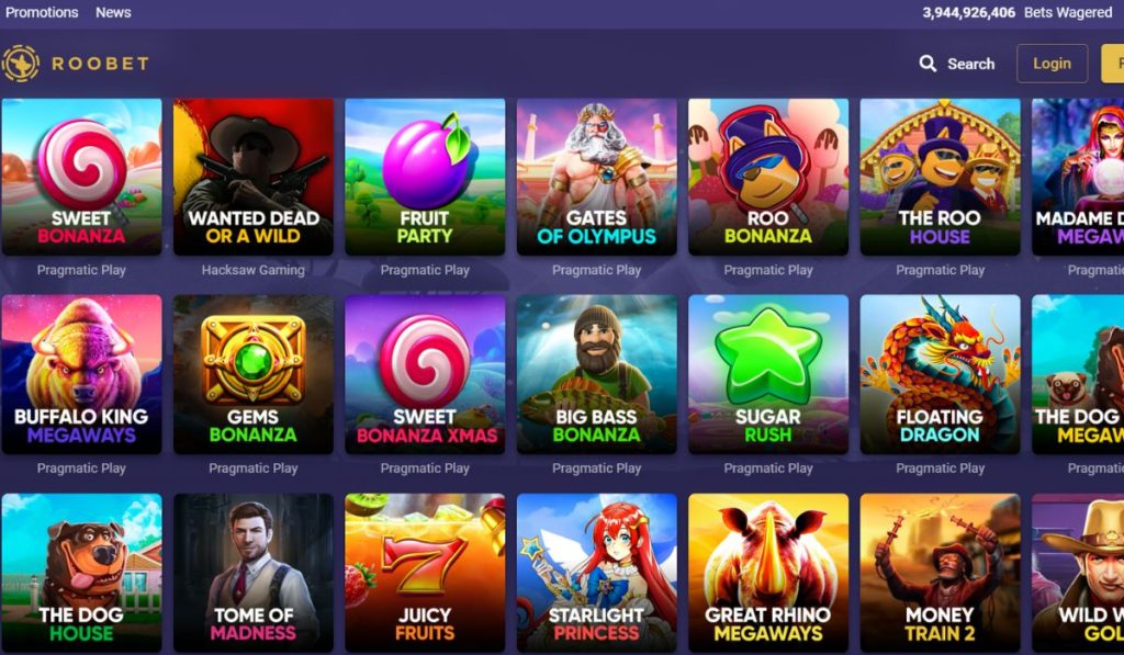 Accepted Games for RooBet Casino Bonus