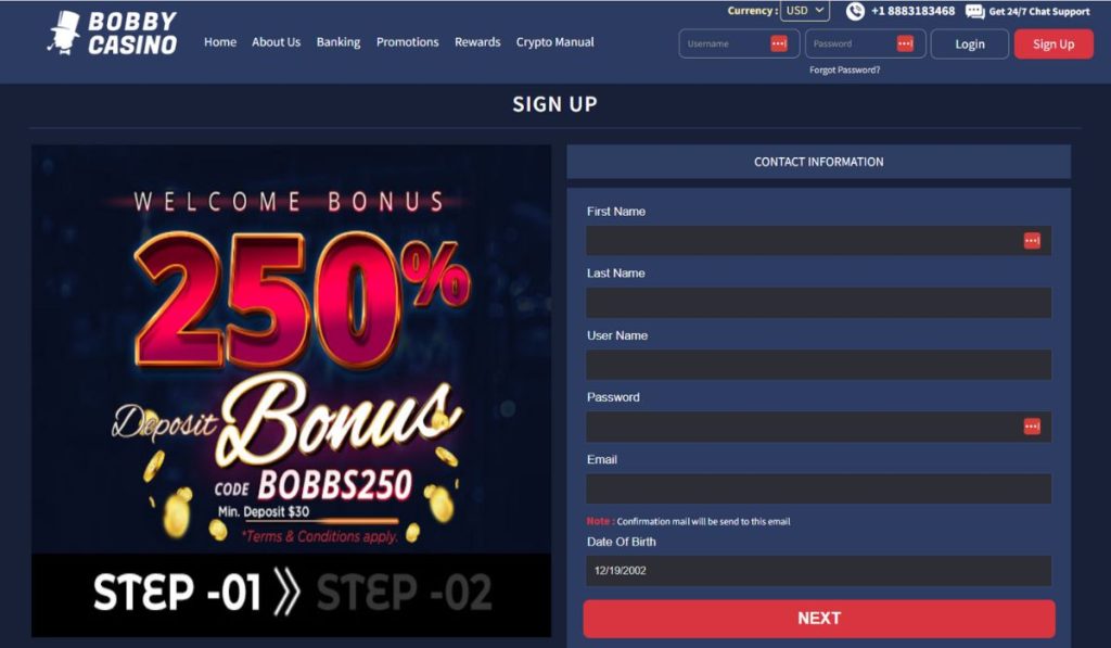 How To Sign Up On Bobby Casino