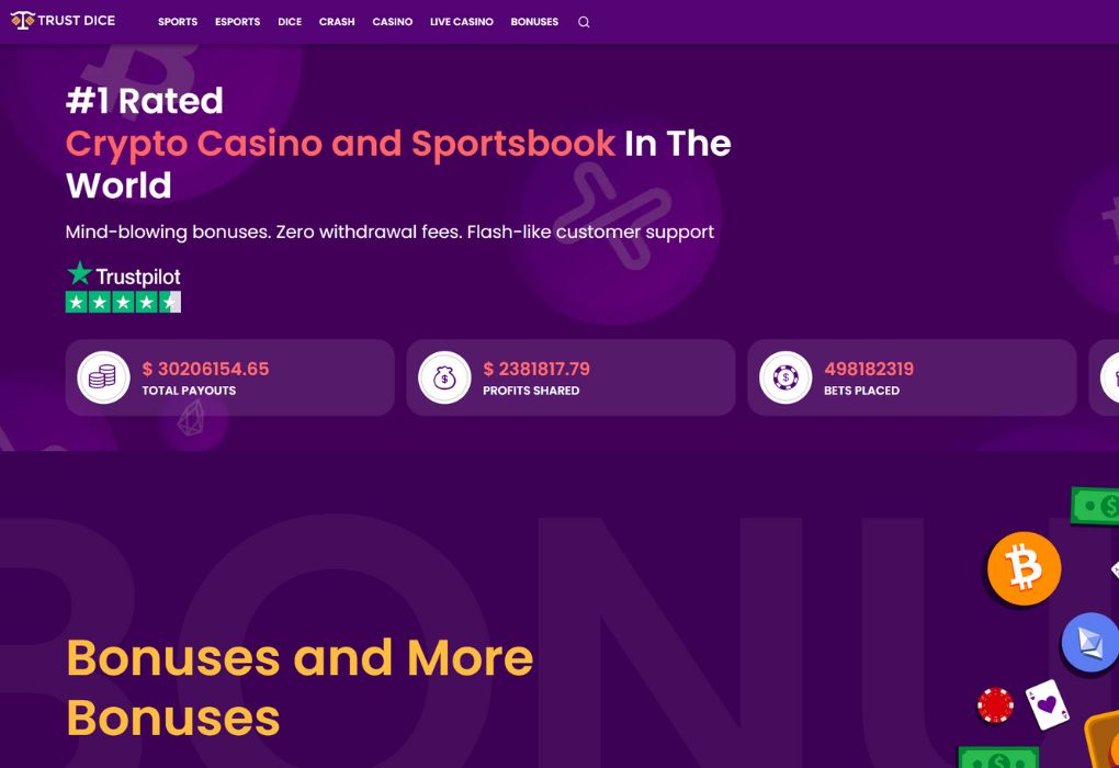 TrustDice Casino Website Overview