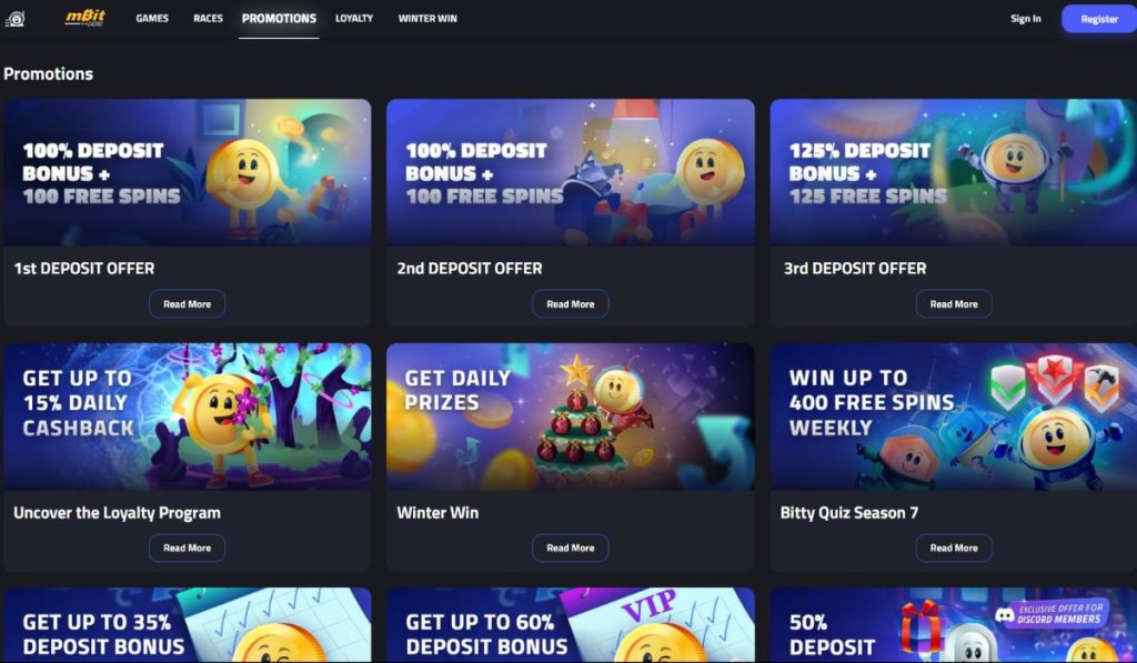 mBit Casino Bonuses Overview