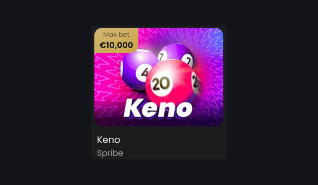 CloudBet Casino keno game